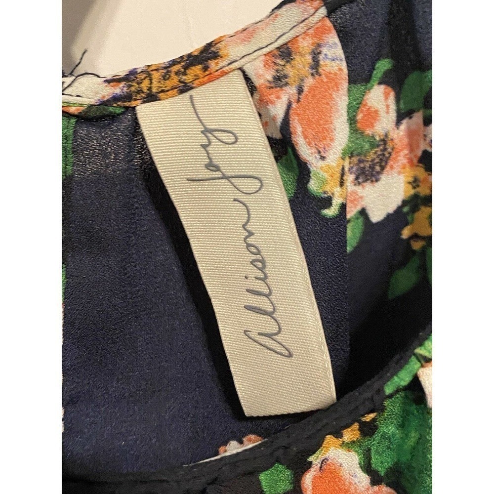 ALLISON Joy Medium Blouse Shirt Blue Floral - Picture 7 of 9
